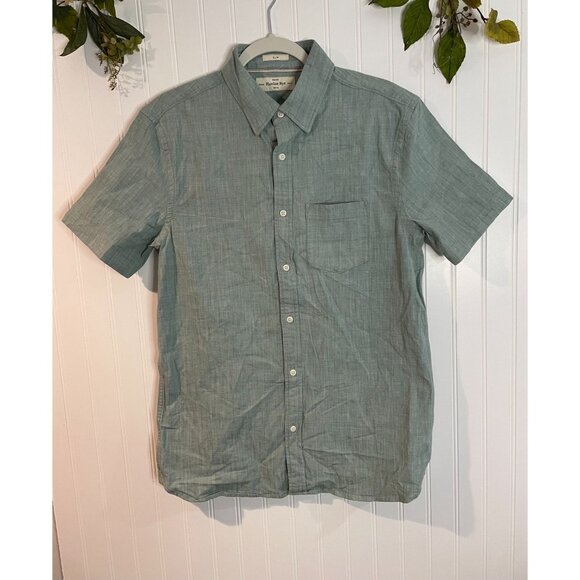 Hawker Rye Slim Fit Stretch Short Sleeve Button-Up Shirt Medium Blue - Picture 9 of 13